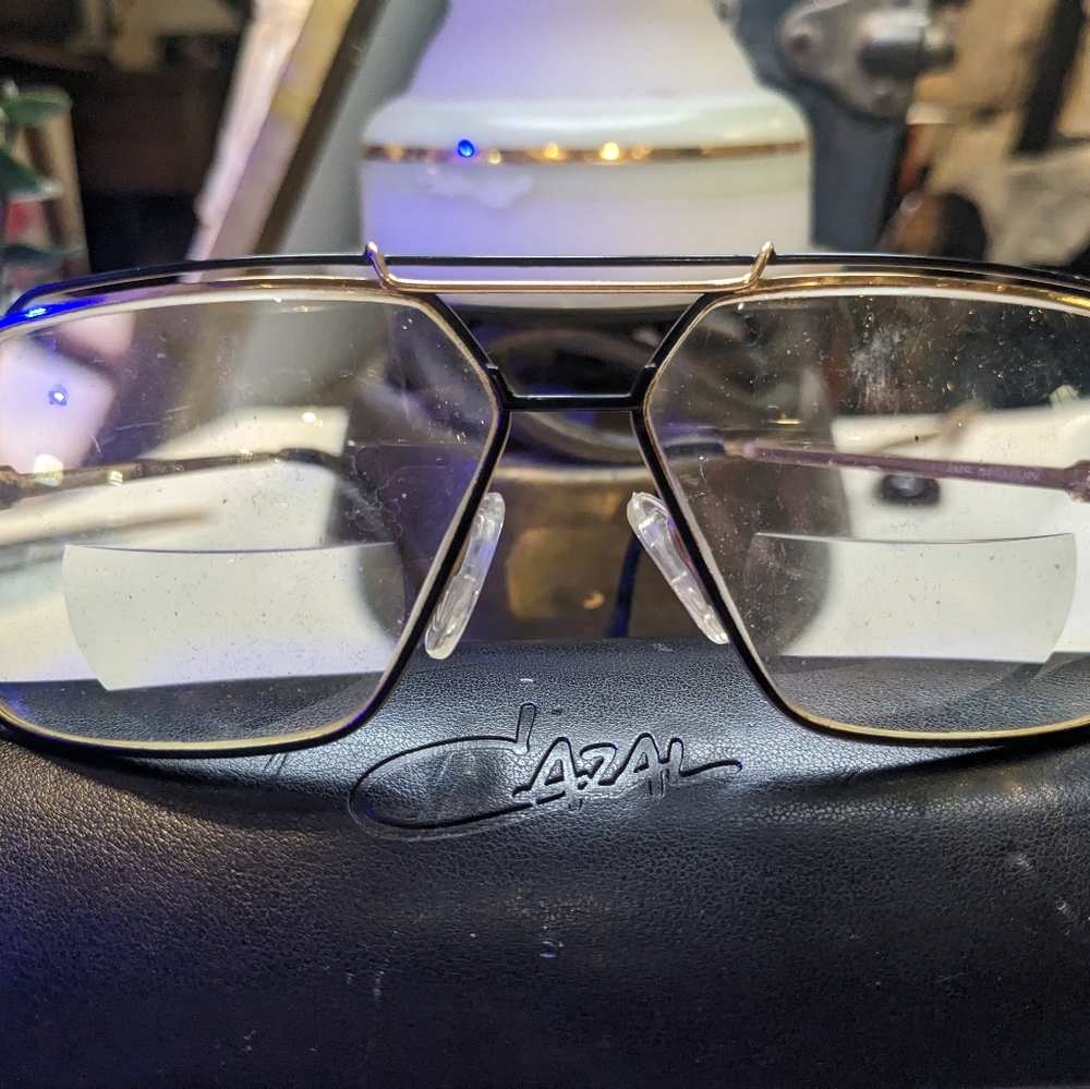 Black and Gold Cazal metal frame eyeglasses